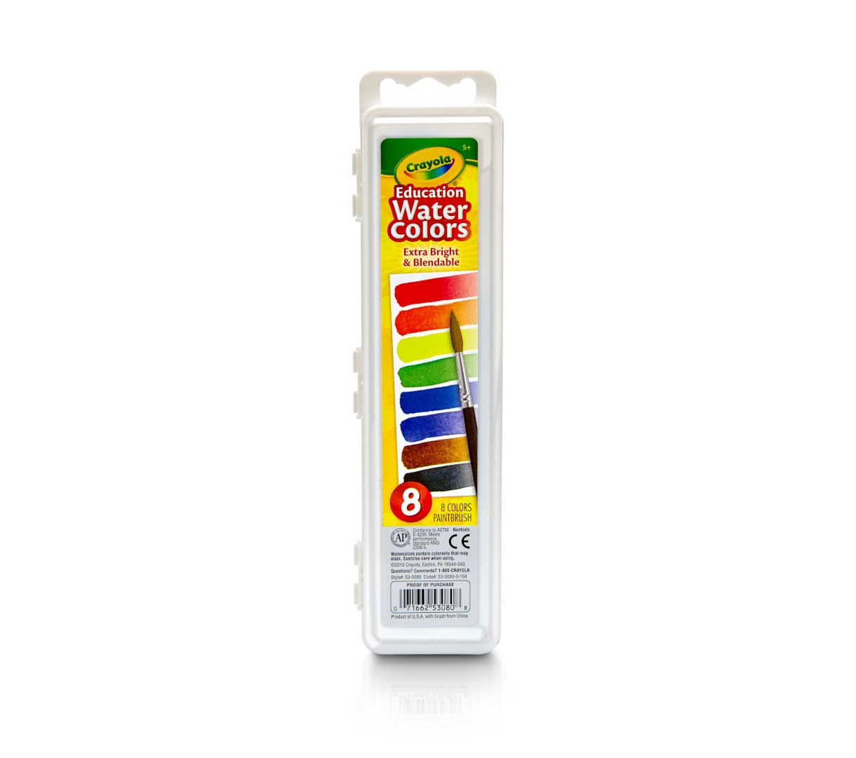 Semi-Moist Watercolor Paints, 8 count - US 7635